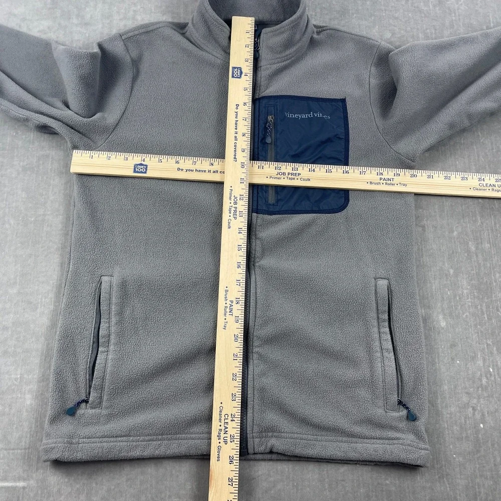 Vineyard‎ Vines Men Small Gray Fleece Full Zip Jacket Contrast Pocket